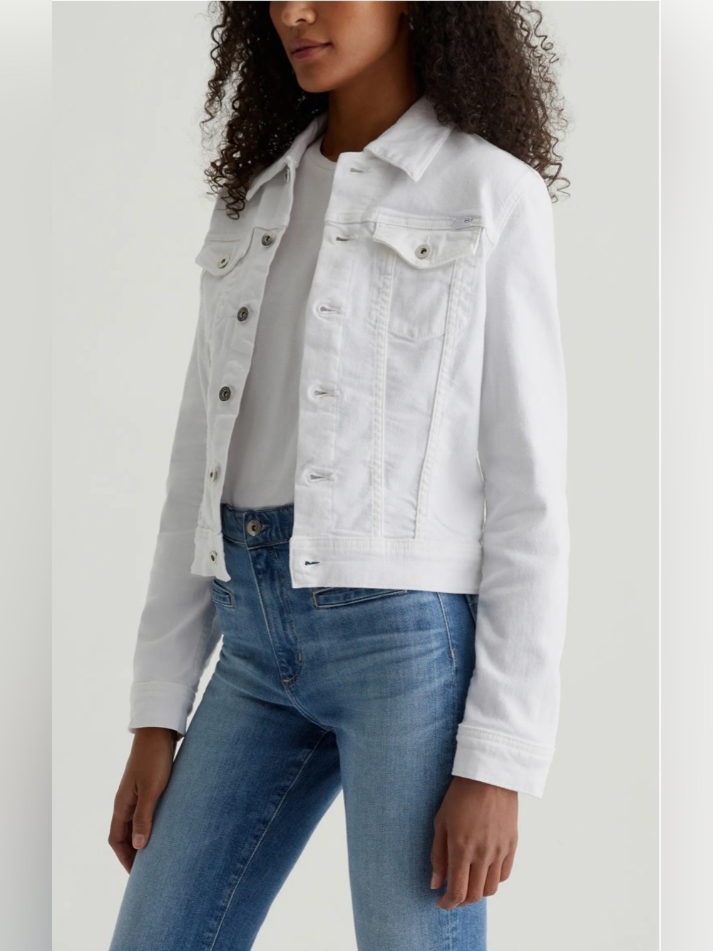 AG Adriano Goldschmied Robyn Denim Jacket White Size Medium NWT